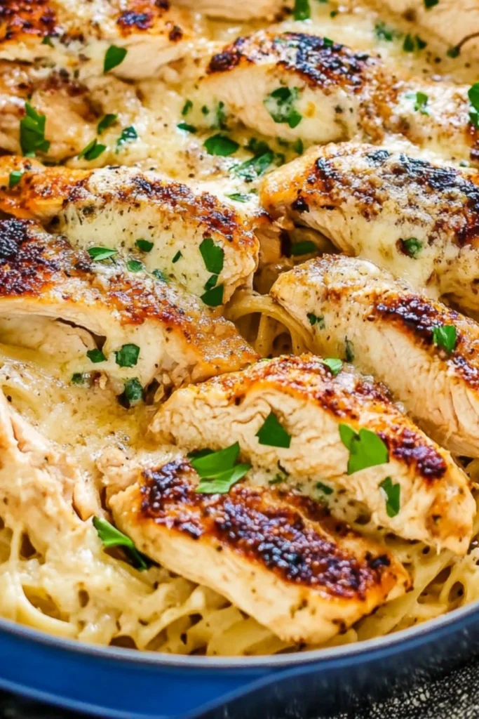 delicious garlic parmesan chicken pasta