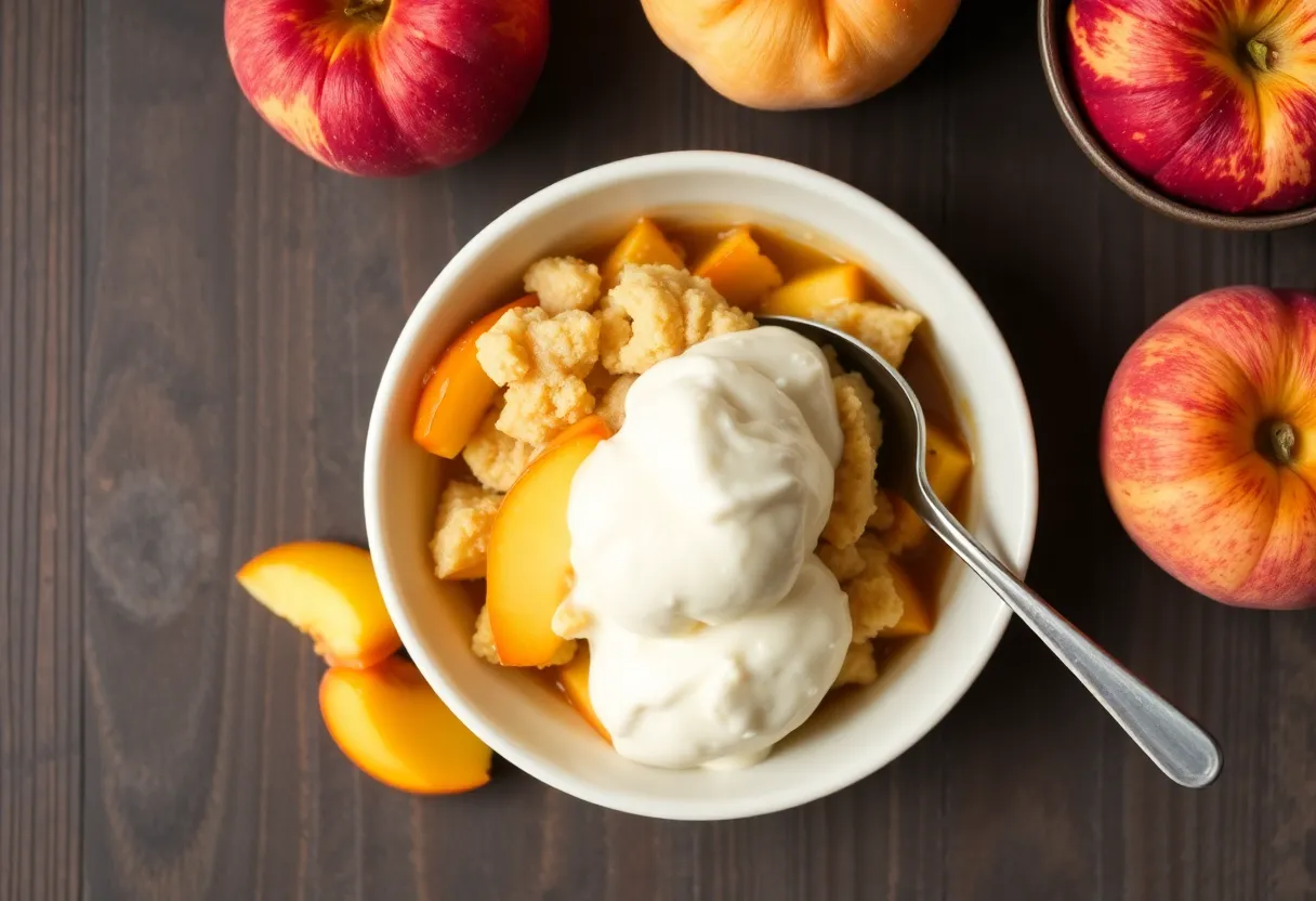 Traditional Peach Cobbler With Fresh Peaches